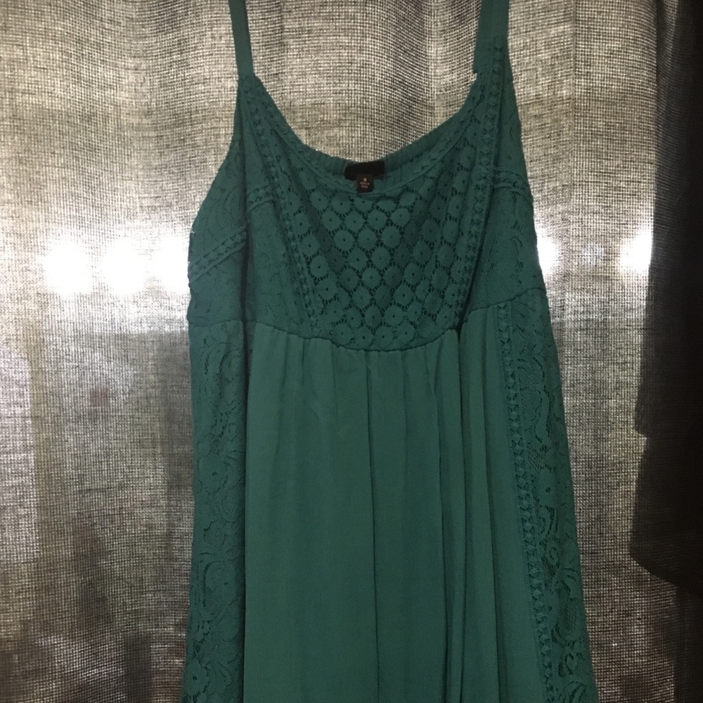 Torrid size 3 blue dress with lace detail.
